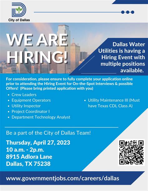 Apply for City of Dallas Jobs Today .